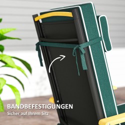 Ulkotuolin istuinpehmuste niskatuella 120 x 47 x 9,5 cm vettähylkivä vihreä