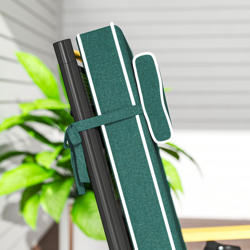 Ulkotuolin istuinpehmuste niskatuella 120 x 47 x 9,5 cm vettähylkivä vihreä