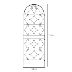 Köynnöstuki puutarhaan metalli 50x150 cm 2 kpl musta, ruosteenkestävä