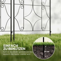 Köynnöstuki puutarhaan metalli 50x150 cm 2 kpl musta, ruosteenkestävä