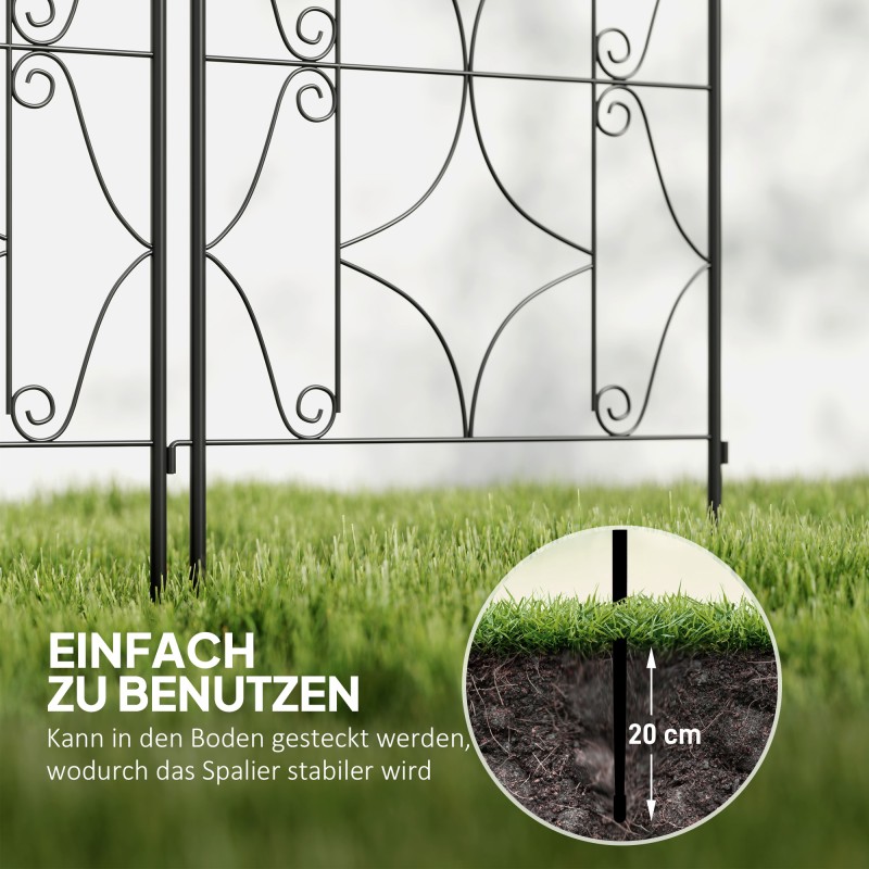 Köynnöstuki puutarhaan metalli 50x150 cm 2 kpl musta, ruosteenkestävä