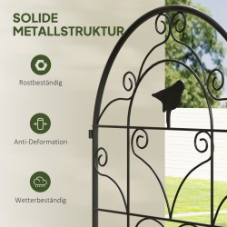 Köynnöstuki puutarhaan metalli 50x120 cm 2 kpl musta rustproof lintukuviointi