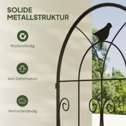 Köynnöstuki puutarhaan metalli 2 kpl lintukuvio 50x120 cm musta