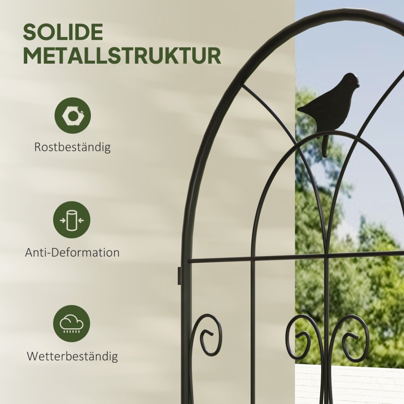 Köynnöstuki puutarhaan metalli 2 kpl lintukuvio 50x120 cm musta