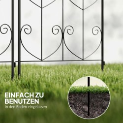 Köynnöstuki puutarhaan metalli 2 kpl lintukuvio 50x120 cm musta