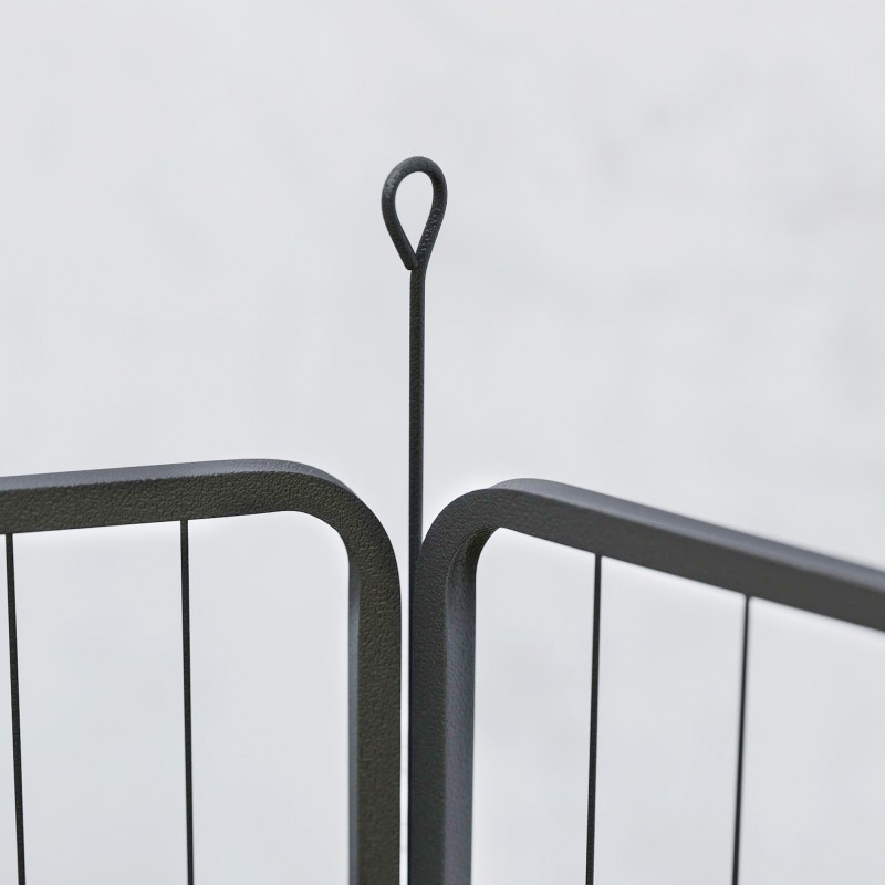 Pentuaitaus koirille teräs 12-osainen 100 cm korkea sisä- ja ulkokäyttöön musta