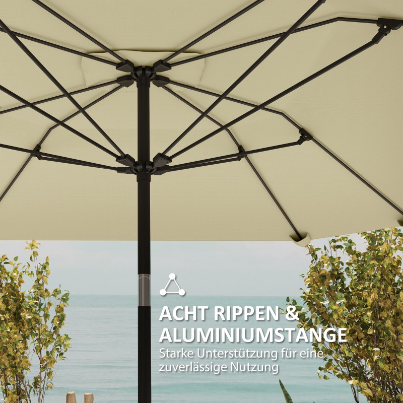 Terassi- ja puutarhavarjo 2,33 m, käännettävä, polyesteri/alumiini/lasikuitu, beige