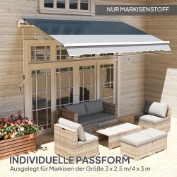 Markiisikangas vaihtokangas terassille polyesteri 4 x 3 m harmaa