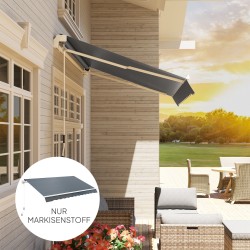 Markiisikangas vaihtokangas 3 x 2,5 m vettähylkivä polyesteri harmaa helmallinen