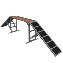 Koirien agility tasapainosilta ulkokäyttöön kuusta 335x55x60 cm harmaa max 40 kg