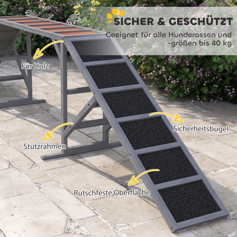 Koirien agility-tasapainosilta ulkokäyttöön kuusta 335x55x60 cm harmaa, max 40 kg