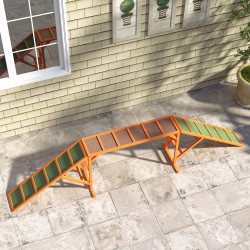 Koira-agilityrengas / koiran harjoitusramppi, kuusipuu, 335 x 55 x 60 cm, oranssi/ruskea/punainen