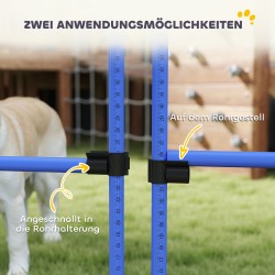 Koirien agility hyppyestesetti 4‑osainen, säädettävä korkeus 15–95 cm, ABS-muovi, oranssi/sininen, kantokassi