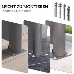 Sivulle vedettävä parvekkeen ja terassin näkösuoja alumiinirunko 300 x 140 cm tummanharmaa