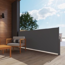 Sivulle vedettävä parvekkeen ja terassin näkösuoja alumiinirunko 300 x 140 cm tummanharmaa