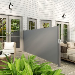 Sivulle vedettävä parvekkeen ja terassin näkösuoja alumiinirunko 300 x 140 cm tummanharmaa