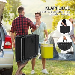 Taitettava aurinkotuoli puutarhaan, 5-asentoinen selkänoja, teräsrunko, max 120 kg, musta