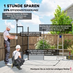 Pihavarasto muovia 1,9 x 1,9 m, lukittavat kaksoisovet, 2 ilmanvaihtoaukkoa, vaalea harmaa