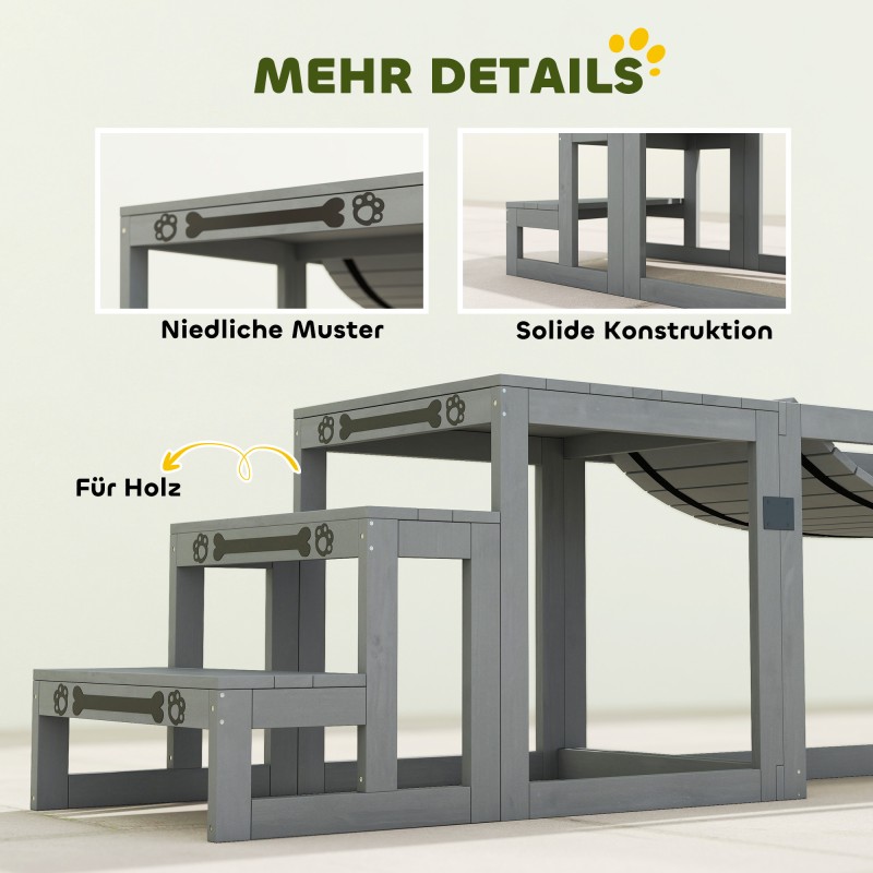 Koirien agilitysetti 3-osainen, kuusipuuta, max 40 kg, sisä- ja pihaharjoitteluun, harmaa