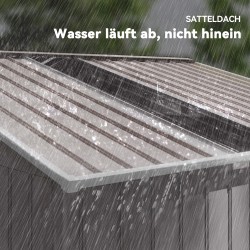 Metallinen pihavarasto liukuovilla ja tuuletusaukoilla 277 x 195 x 192 cm vaaleanharmaa