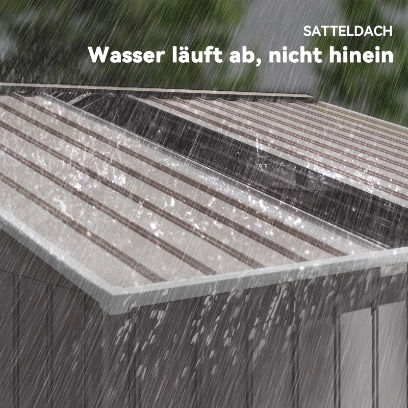 Metallinen pihavarasto liukuovilla ja tuuletusaukoilla 277 x 195 x 192 cm vaaleanharmaa