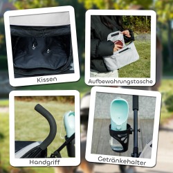 Lemmikkirattaat koiralle tai kissalle, teräsrunko ja 600D-kangas, 76 x 44 x 103 cm, vaaleanharmaa