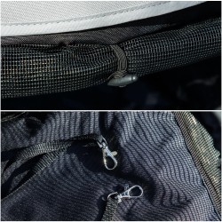 Lemmikkirattaat koiralle tai kissalle, teräsrunko ja 600D-kangas, 76 x 44 x 103 cm, vaaleanharmaa