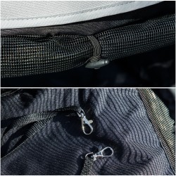 Lemmikkirattaat pienelle koiralle tai kissalle, teräsrunko ja 600D Oxford, 76 x 44 x 103 cm, tummansininen/musta