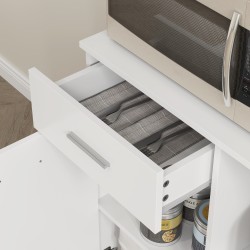 Keittiökaappi astiakaappi MDF 80 x 35 x 180 cm valkoinen, laatikko ja soft-close ovet