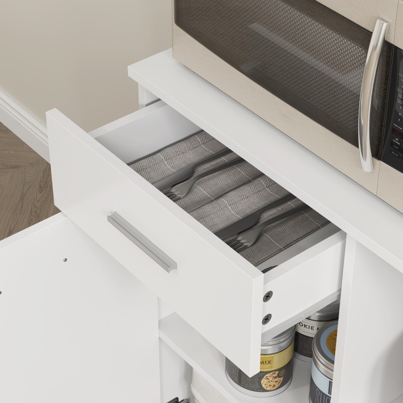 Keittiökaappi astiakaappi MDF 80 x 35 x 180 cm valkoinen, laatikko ja soft-close ovet