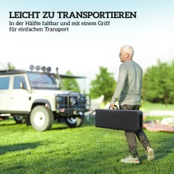 Taitettava ulkopenkki leirintään, metalli/HDPE, 182 cm, kantavuus 240 kg, 2 kpl, musta