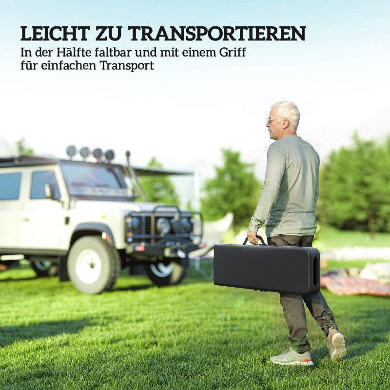 Taitettava ulkopenkki leirintään, metalli/HDPE, 182 cm, kantavuus 240 kg, 2 kpl, musta