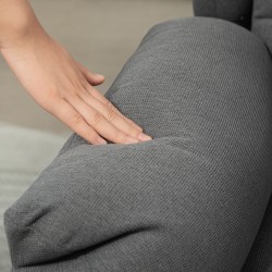 Lepotuoli aikuisille, kallistettava selkänoja 160°, jalkatuki, paksu pehmuste, pellavamainen kangas, tummanharmaa