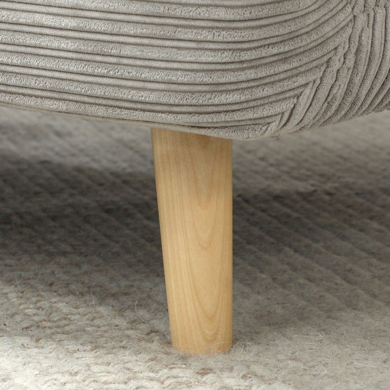 2-in-1 lepotuoli ja vierasvuode, cord-sametti, puurunko, 82 x 87 x 89 cm, harmaa