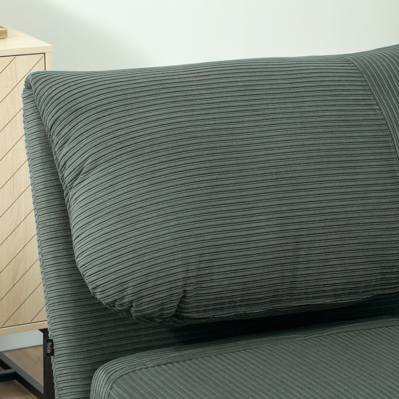 2-in-1 vierassänkynojatuoli, säädettävä selkänoja, puurunko, 82 x 87 x 89 cm, vihreä cord-kangas