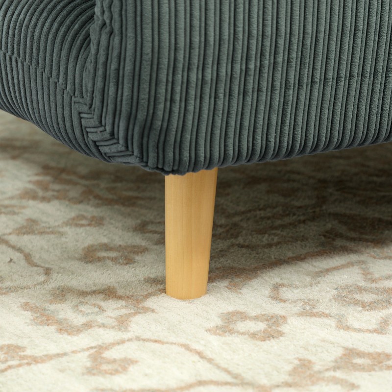 2-in-1 vierassänkynojatuoli, säädettävä selkänoja, puurunko, 82 x 87 x 89 cm, vihreä cord-kangas