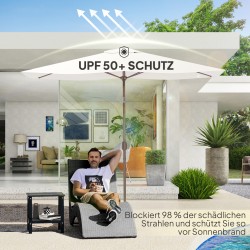 Puutarha- ja terassivarjon vaihtopäällinen 2 x 3 m, 6-pinninen, UV50+, vettä hylkivä, beige