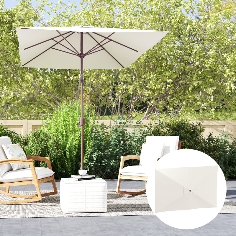 Puutarha- ja terassivarjon vaihtopäällinen 2 x 3 m, 6-pinninen, UV50+, vettä hylkivä, beige