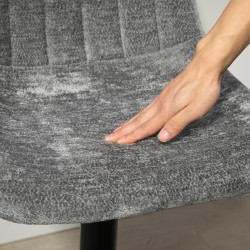 Baarituoli 2 kpl, säädettävä ja kääntyvä, selkänojalla ja jalkatuella, chenilleverhoilu, tummanharmaa