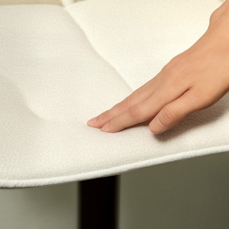 Säädettävä baarituoli selkänojalla, 2 kpl, pyörivä, pehmustettu chenillekangas, beige