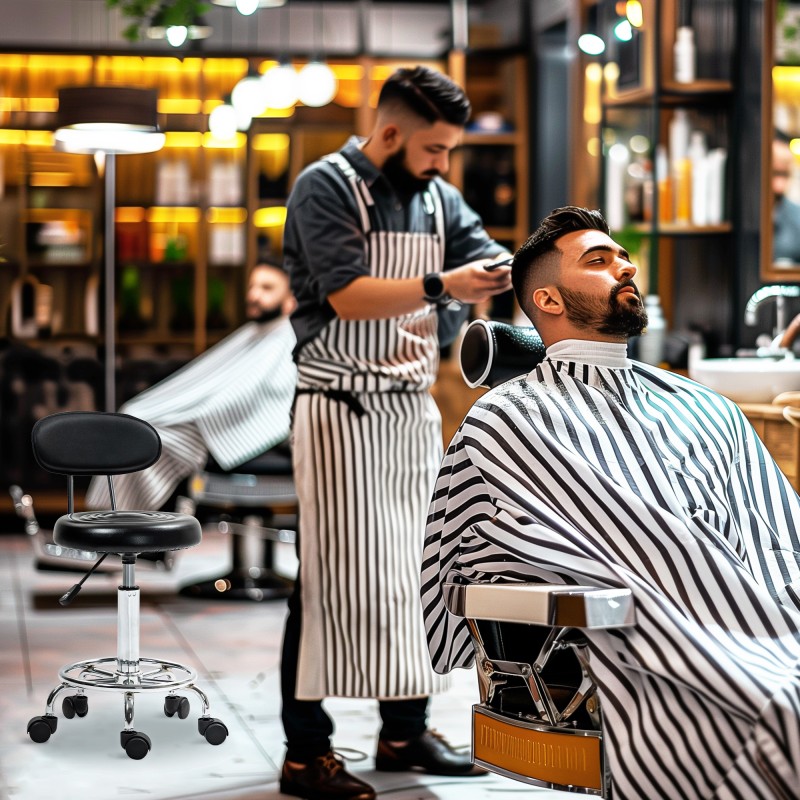 Pyörällinen työtuoli selkänojalla ja jalkatuella, keinonahka, säädettävä, musta