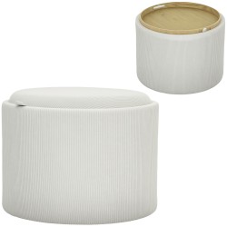 Säilytysrahi sohvapöydällä 56 cm chenille MDF cremevalkoinen