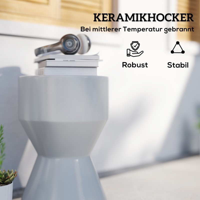 Keramiikkajakkara sisä- ja ulkokäyttöön 120 kg Ø33 x 45,5 cm vaaleanharmaa