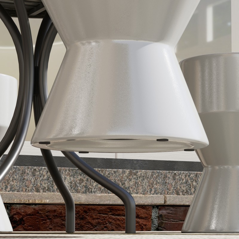 Keramiikkajakkara sisä- ja ulkokäyttöön 120 kg Ø33 x 45,5 cm vaaleanharmaa