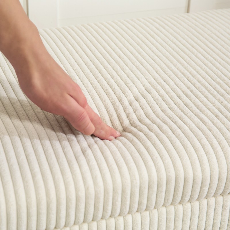 Säilytyspenkki teräsrungolla 112x42x40 cm 84 L beige vakosametti