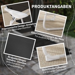 Taitettava puutarhatuoli lepotuoli 4-asentoinen selkänoja niskatyyny metallirunko 160x66x98 cm musta