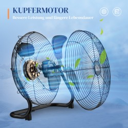 Pöytätuuletin 12" metallisiivin, 4 nopeutta, kallistettava, musta