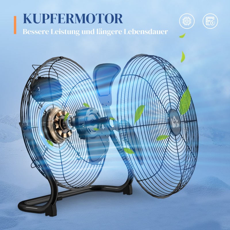 Pöytätuuletin 12" metallisiivin, 4 nopeutta, kallistettava, musta