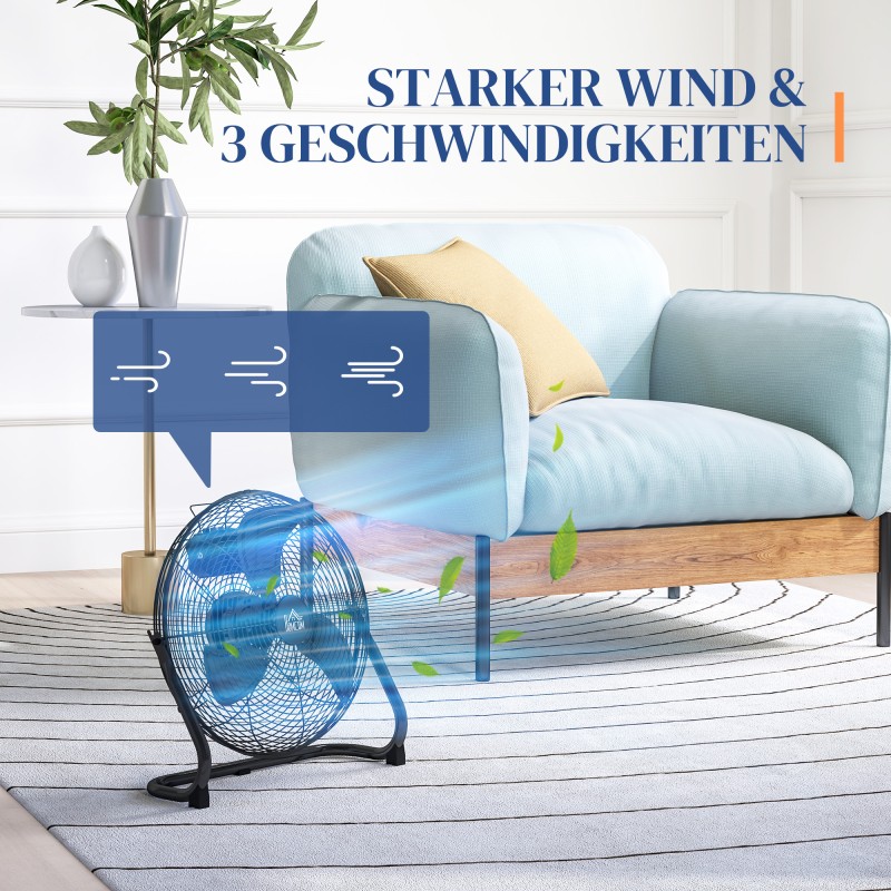 Pöytätuuletin 12" metallisiivin, 4 nopeutta, kallistettava, musta