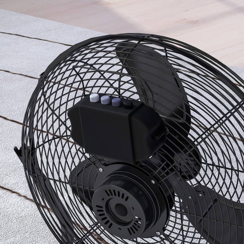 Pöytätuuletin 12" metallisiivin, 4 nopeutta, kallistettava, musta